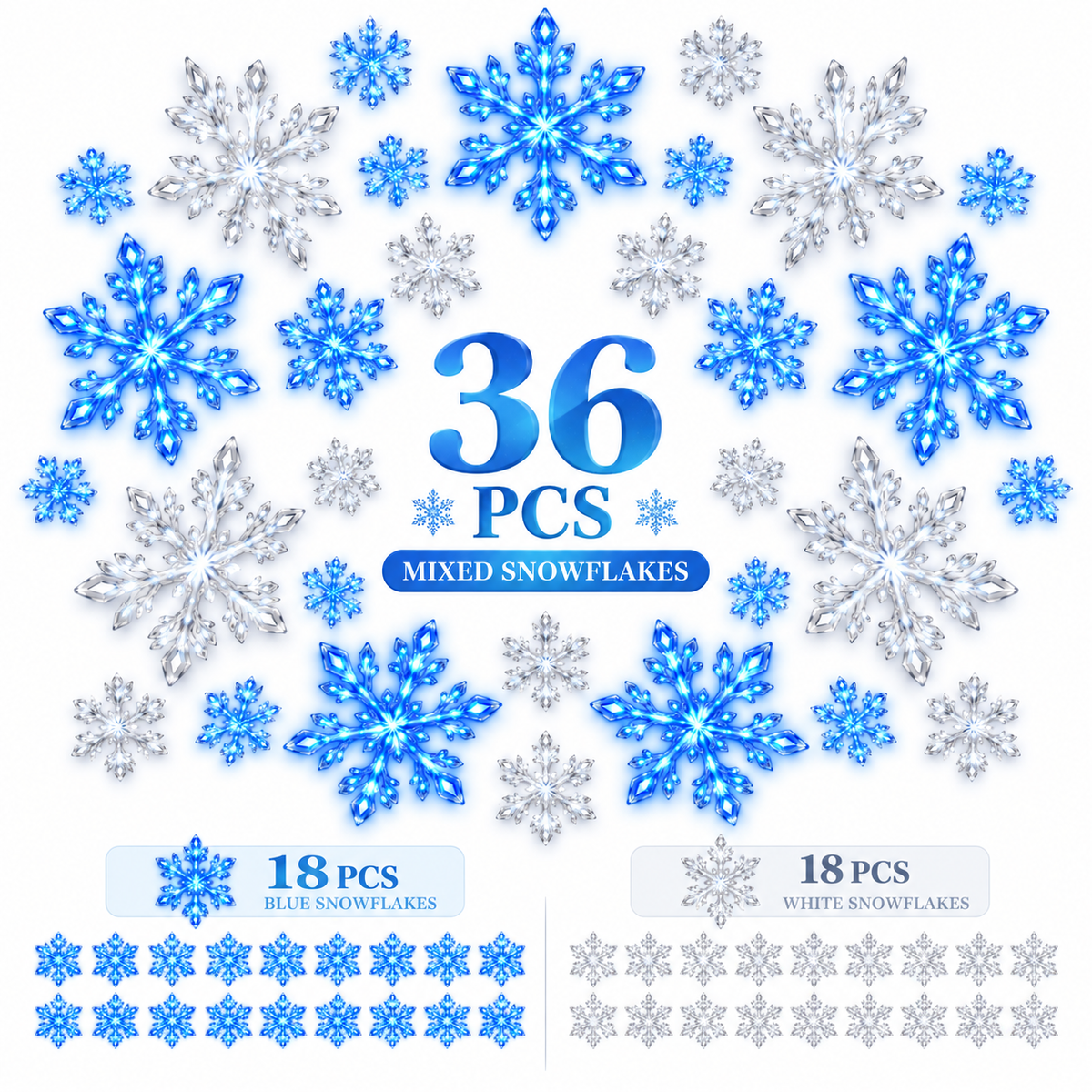❄️ WinterGlow™ Color-Changing Snowflake Lights with Remote Control ✨