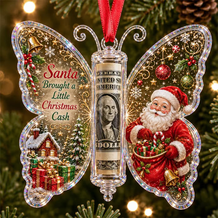 🦋 Christmas Cash Gift Butterfly Ornament – Holiday Money Holder Keepsake 💵