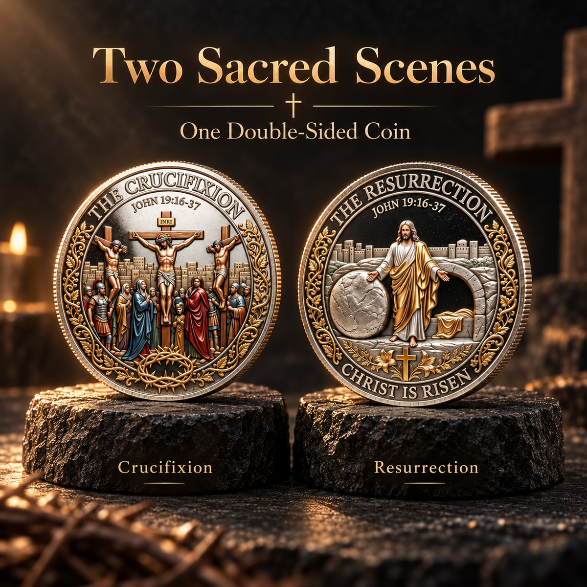 Crucifixion & Resurrection Christian Faith Commemorative Coin