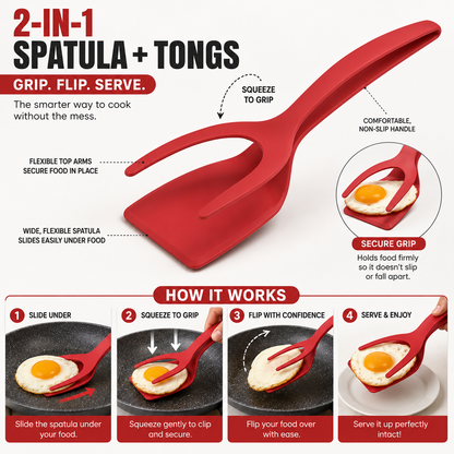 🔥 2-in-1 Flip Spatula Tongs — 50% OFF Today