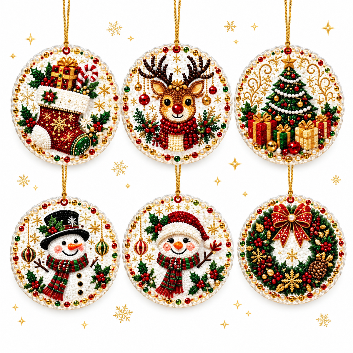 Now 69% OFF! Christmas Craft Favorite — 6-Piece DIY Diamond Painting Ornament Kit