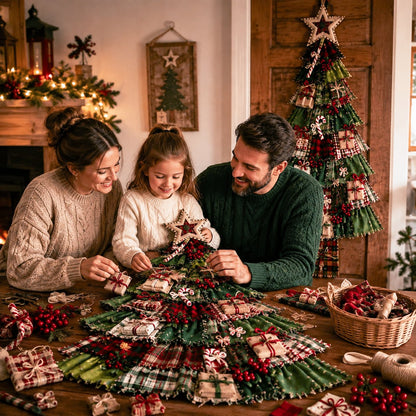🎄 DIY Oversized Patchwork Christmas Tree Kit – Festive Handmade Door Decor 🧵✨