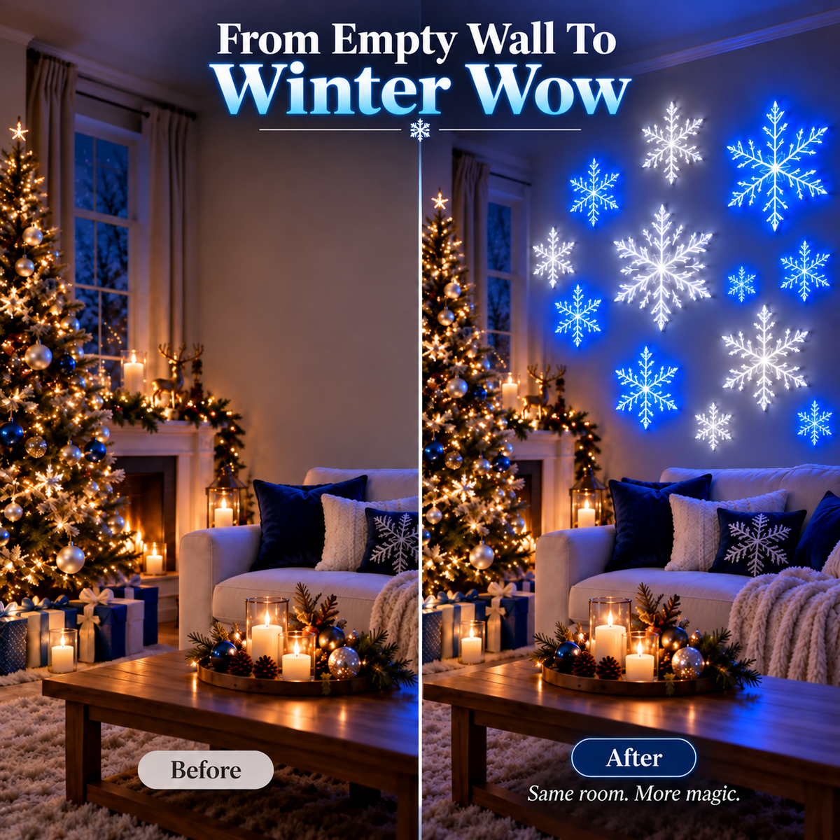 ❄️ WinterGlow™ Color-Changing Snowflake Lights with Remote Control ✨