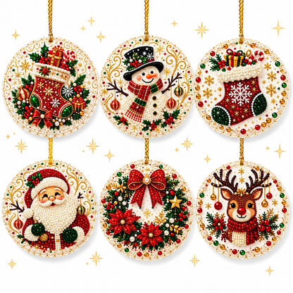 Now 69% OFF! Christmas Craft Favorite — 6-Piece DIY Diamond Painting Ornament Kit