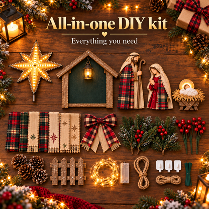 ⏳ Last Day 50% OFF – DIY Lighted Christmas Nativity Scene Door Hanging Kit 🎄