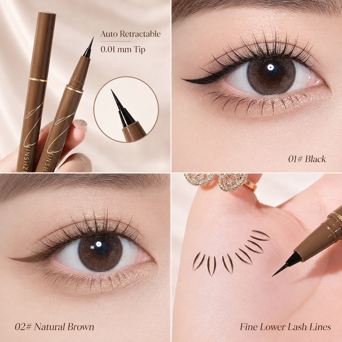 Smudge-Proof, Long-Lasting, Waterproof, and Sweat-Resistant Ultra-Fine Eyeliner Pen