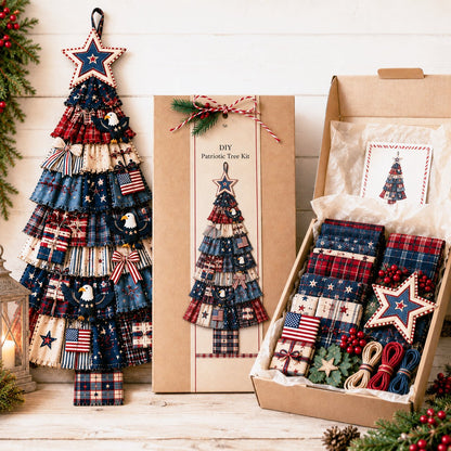🎄 DIY Oversized Patchwork Christmas Tree Kit – Festive Handmade Door Decor 🧵✨