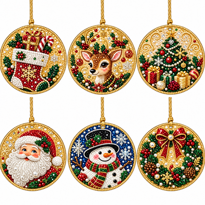 Now 69% OFF! Christmas Craft Favorite — 6-Piece DIY Diamond Painting Ornament Kit