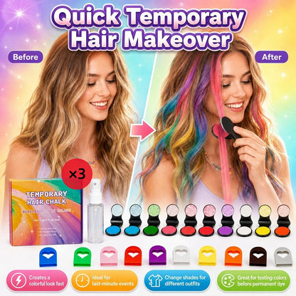 🔥Last Day 50% OFF - 🌈12-Color Temporary Hair Chalk Applicator Set