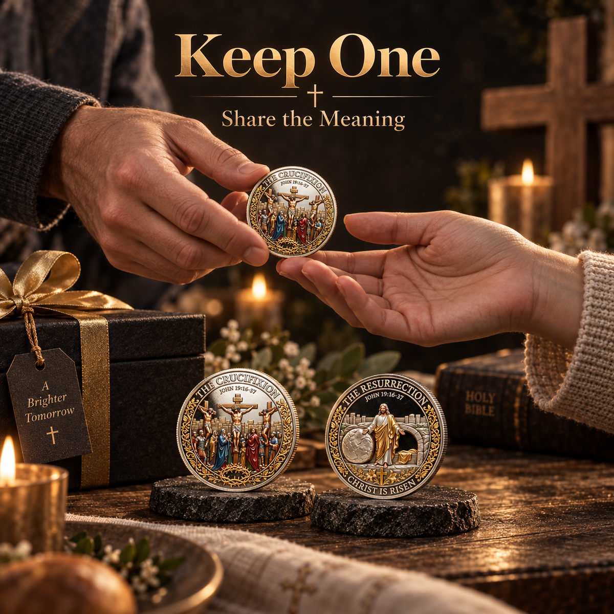 Sharing the Easter commemorative coin as a meaningful gift
