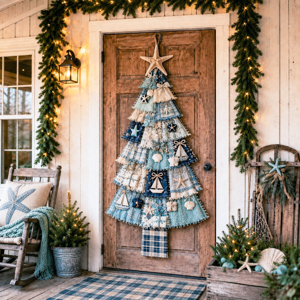 🎄 DIY Oversized Patchwork Christmas Tree Kit – Festive Handmade Door Decor 🧵✨