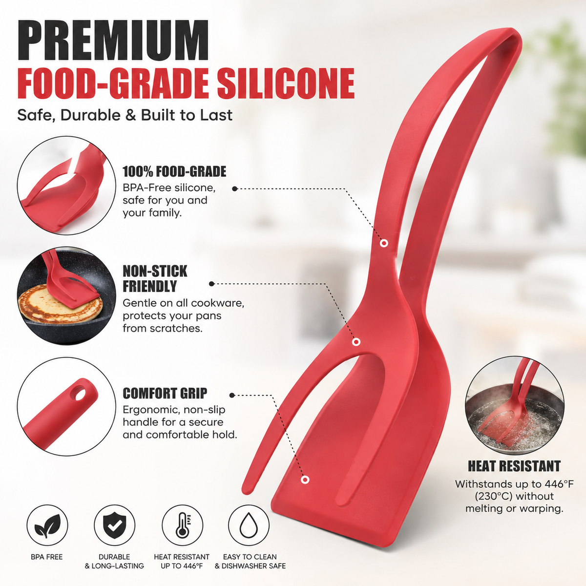 🔥 2-in-1 Flip Spatula Tongs — 50% OFF Today