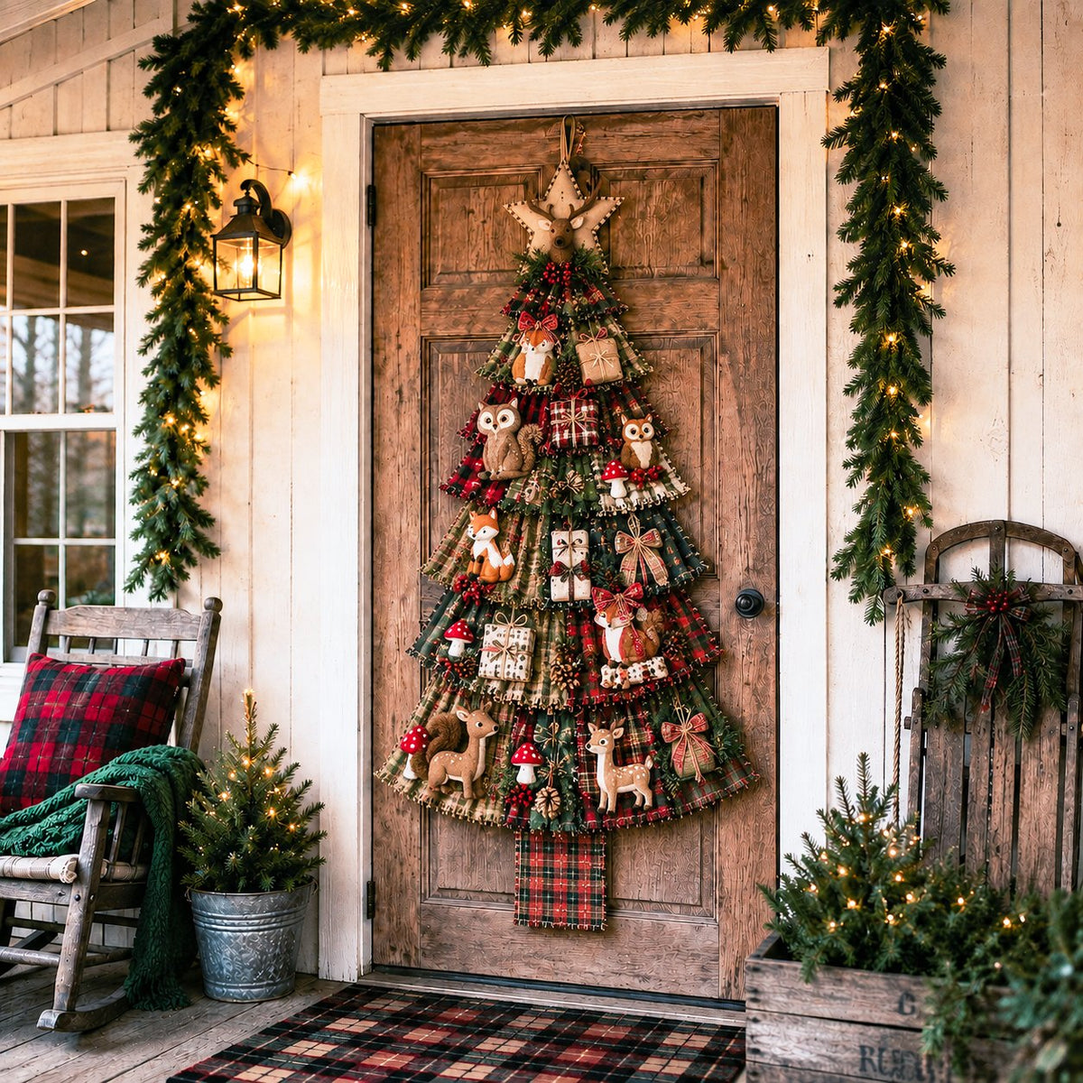 🎄 DIY Oversized Patchwork Christmas Tree Kit – Festive Handmade Door Decor 🧵✨