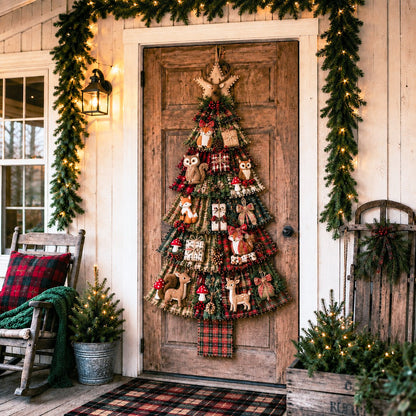🎄 DIY Oversized Patchwork Christmas Tree Kit – Festive Handmade Door Decor 🧵✨