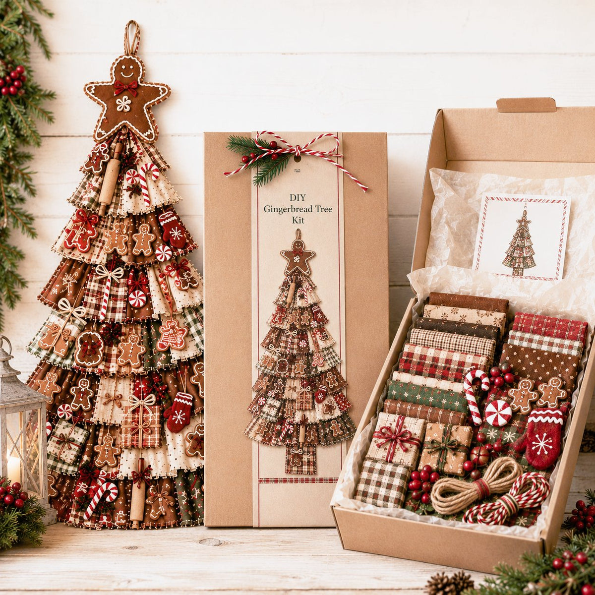 🎄 DIY Oversized Patchwork Christmas Tree Kit – Festive Handmade Door Decor 🧵✨
