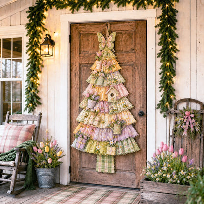 🎄 DIY Oversized Patchwork Christmas Tree Kit – Festive Handmade Door Decor 🧵✨