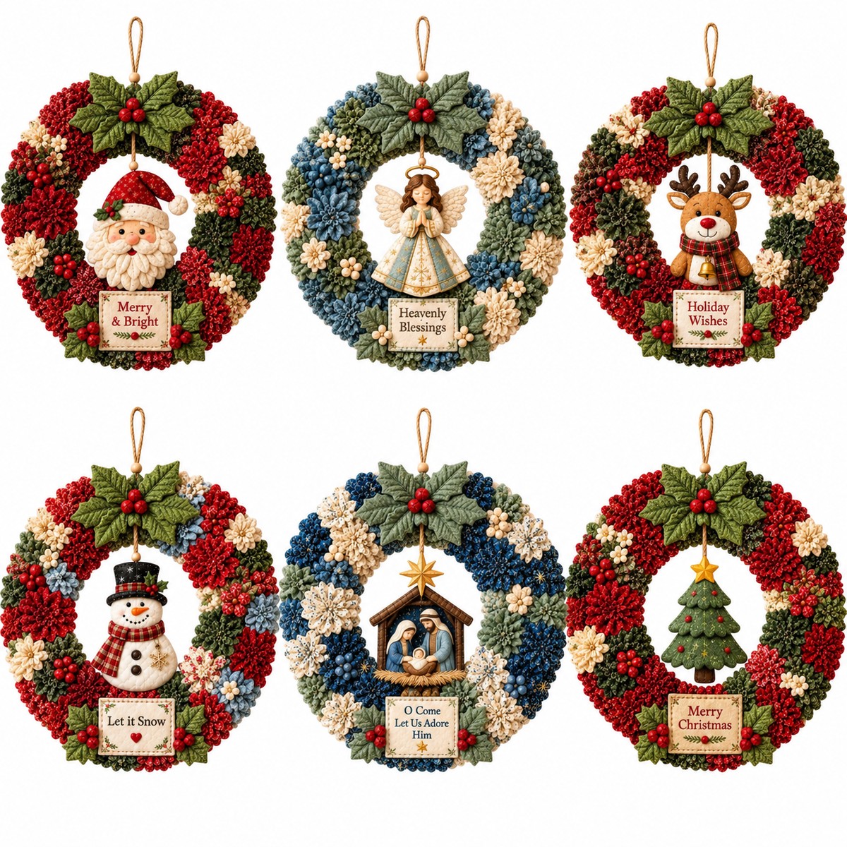 🎄 LAST DAY 50% OFF ✨ Make A Christmas Wreath You'll Be Proud To Display ❤️ 3D Fabric Poke DIY Kit With Tutorial & Guide Included