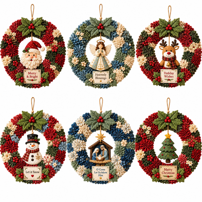 🎄 LAST DAY 50% OFF ✨ Make A Christmas Wreath You'll Be Proud To Display ❤️ 3D Fabric Poke DIY Kit With Tutorial & Guide Included
