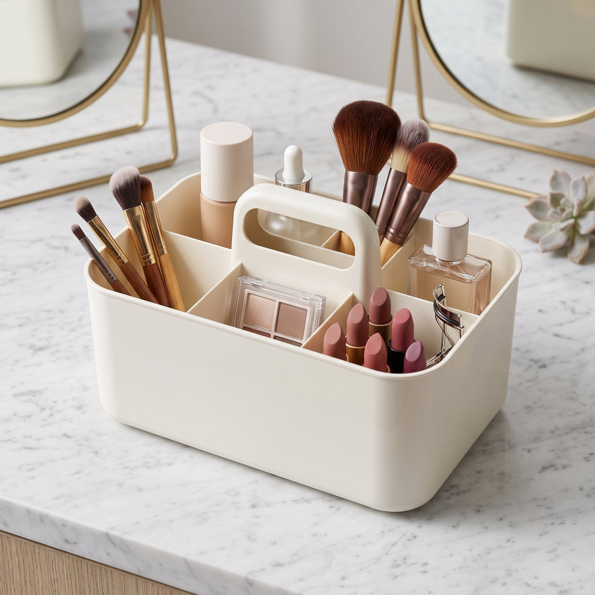 Separate compartment makeup case