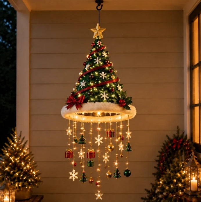 🔥Today 49% OFF🎅 Lighted Santa Hat Hanging Chandelier 🎄