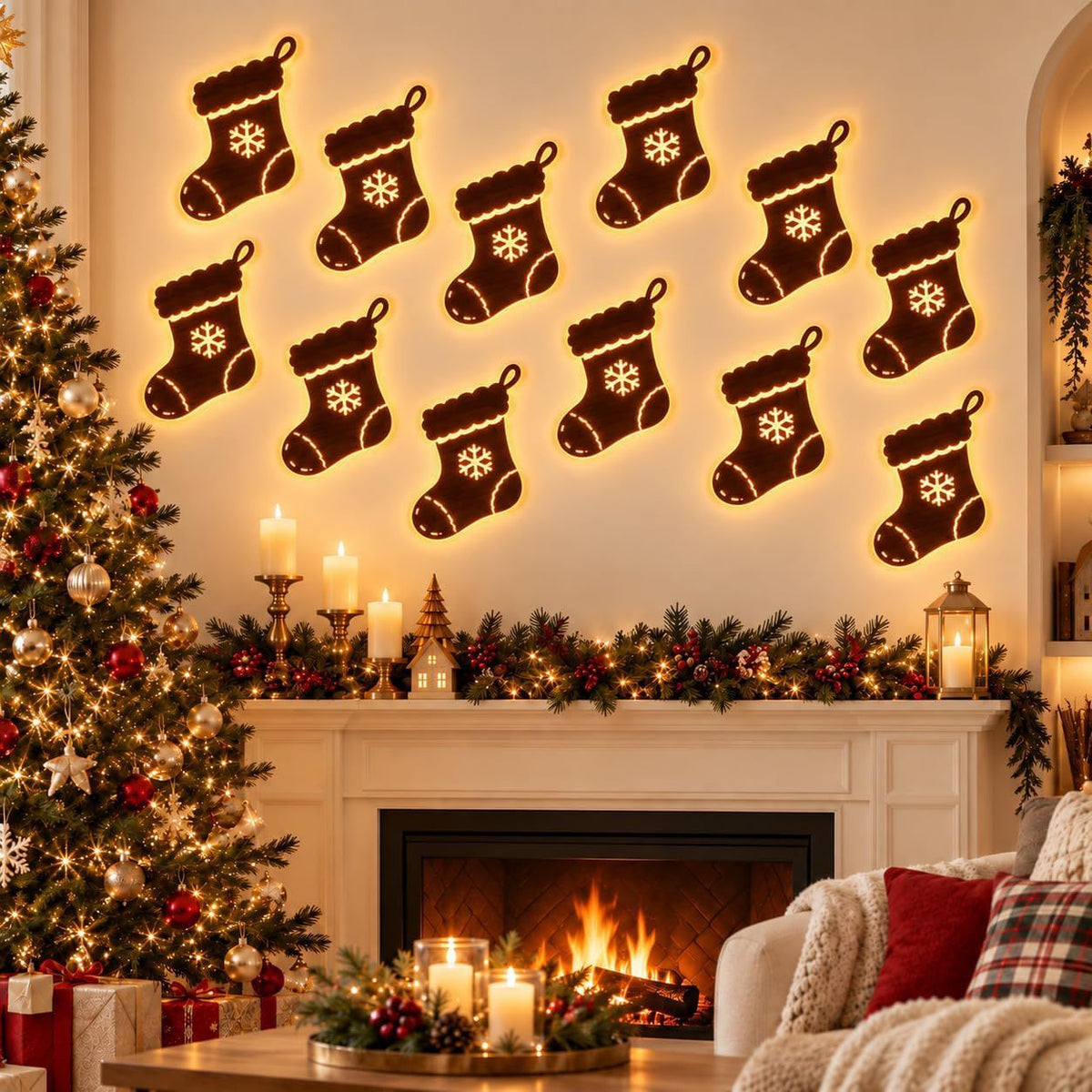 🎅🦌LED Reindeer Wall Decorations - Festive Christmas Lighting