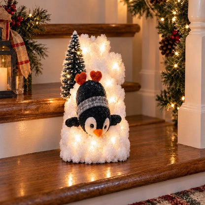 🔥Playful Penguin Snowy Stair Railing Decor