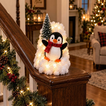 🔥Playful Penguin Snowy Stair Railing Decor