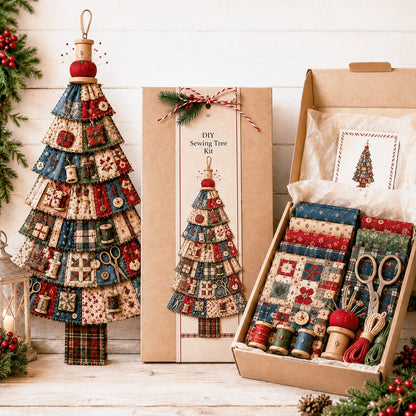 🎄 DIY Oversized Patchwork Christmas Tree Kit – Festive Handmade Door Decor 🧵✨