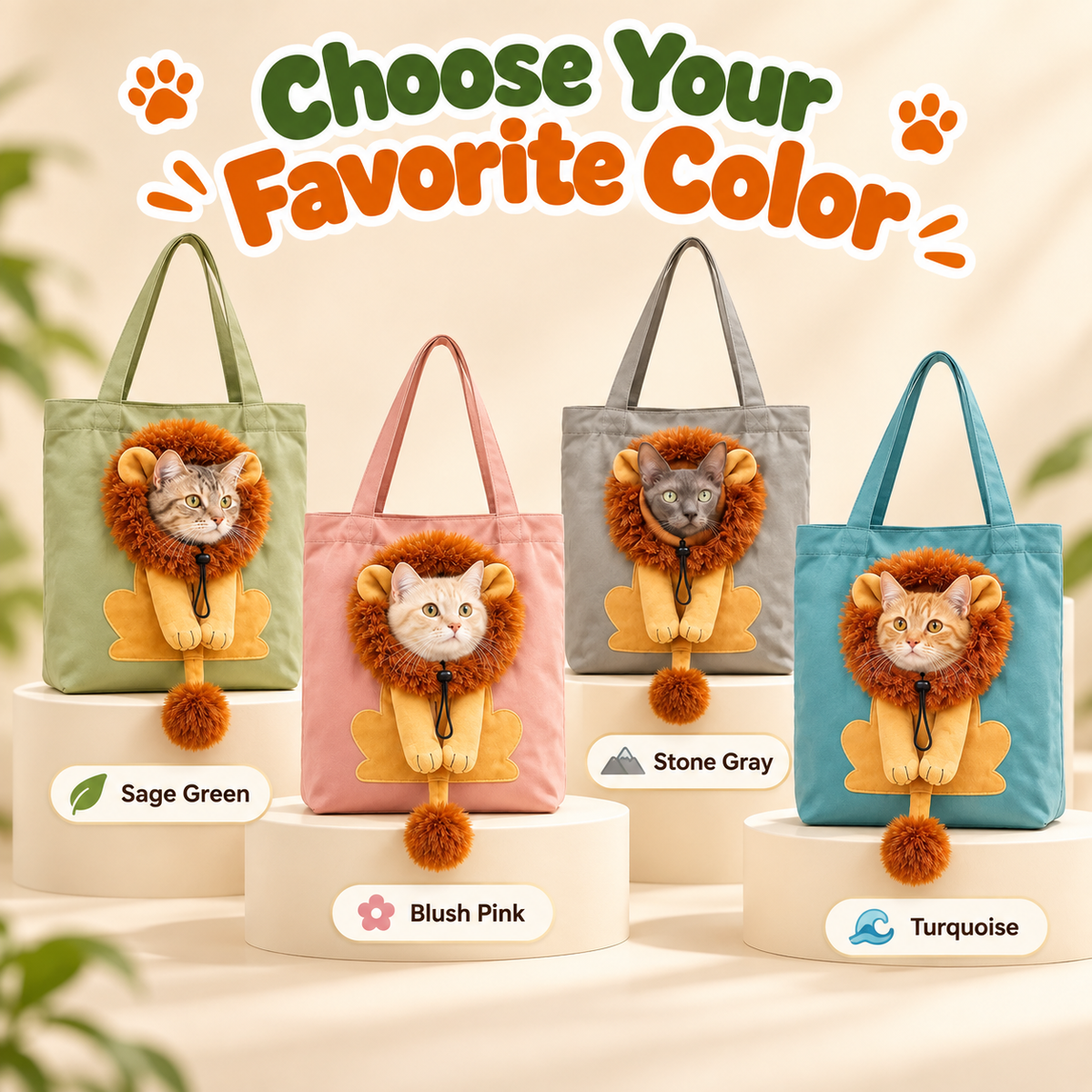 🦁Little Lion Tote  – Made for Pet Lovers🐱