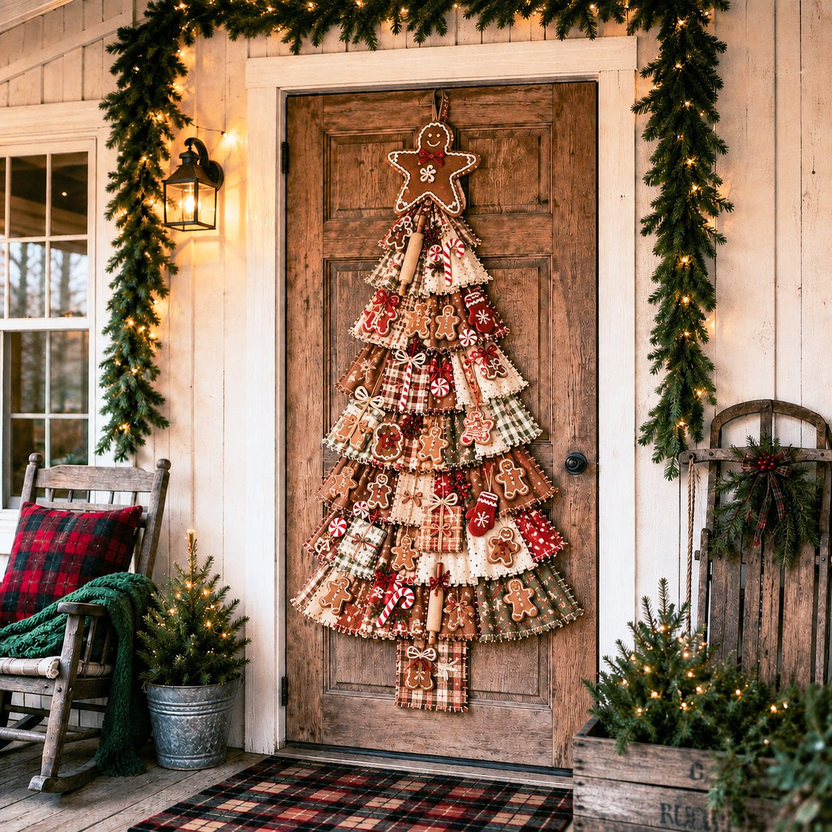 🎄 DIY Oversized Patchwork Christmas Tree Kit – Festive Handmade Door Decor 🧵✨