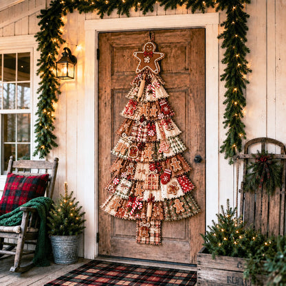 🎄 DIY Oversized Patchwork Christmas Tree Kit – Festive Handmade Door Decor 🧵✨