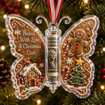 🦋 Christmas Cash Gift Butterfly Ornament – Holiday Money Holder Keepsake 💵