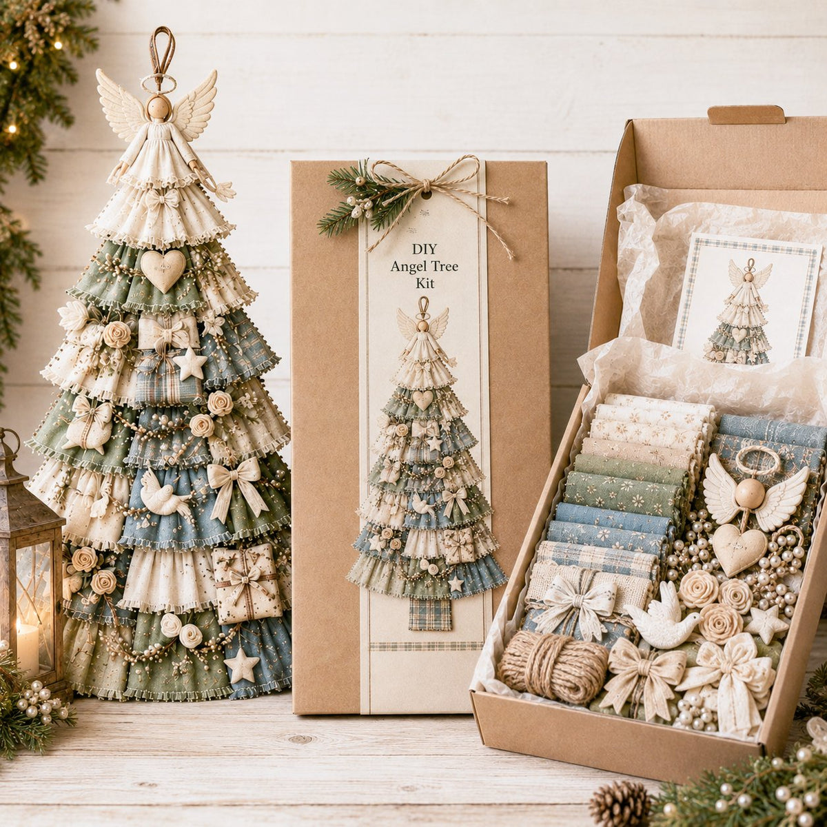 🎄 DIY Oversized Patchwork Christmas Tree Kit – Festive Handmade Door Decor 🧵✨