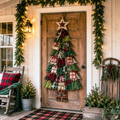 🎄 DIY Oversized Patchwork Christmas Tree Kit – Festive Handmade Door Decor 🧵✨