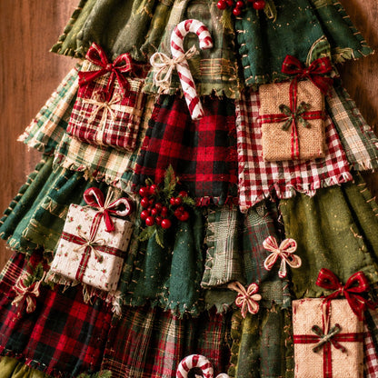 🎄 DIY Oversized Patchwork Christmas Tree Kit – Festive Handmade Door Decor 🧵✨