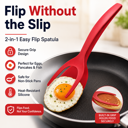 🔥 2-in-1 Flip Spatula Tongs — 50% OFF Today