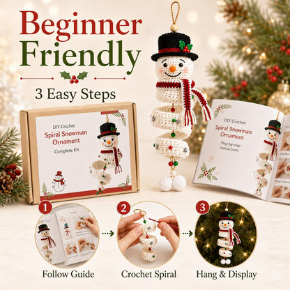 🔥3D Christmas Crafts Kit🎁Crochet Snowman Spiral Ornament DIY Kit✨