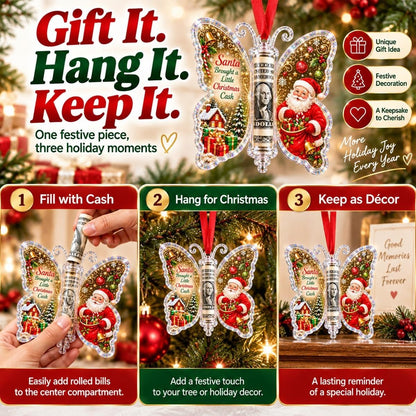 🦋 Christmas Cash Gift Butterfly Ornament – Holiday Money Holder Keepsake 💵